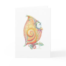 Cartão de Saudação de Coruja Amarela