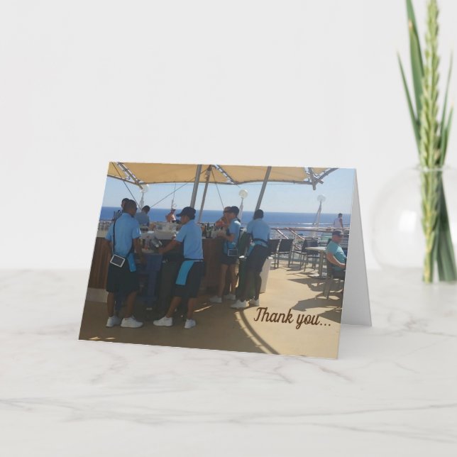 Cartão de saudação de cruzeiro - Obrigado (dobradu (Frente)