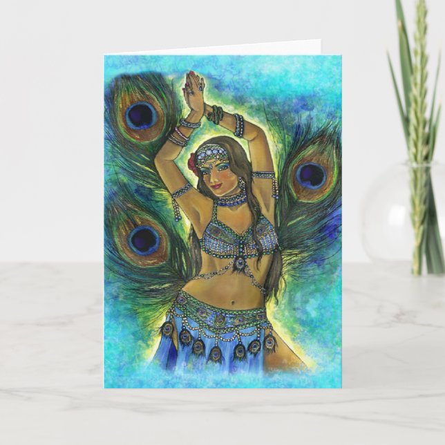 Cartão de Saudação de Dançarino Peacock (Frente)