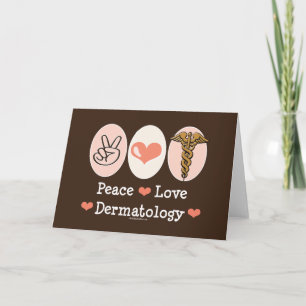 Cartão de Saudação de Dermatologia de Amor de Paz