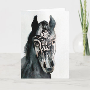 Cartão de Saudação de desenho de arte de cavalo