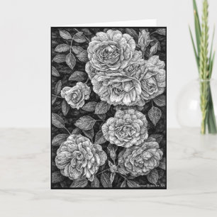 Cartão de Saudação de Desenho de Rosas Subindo