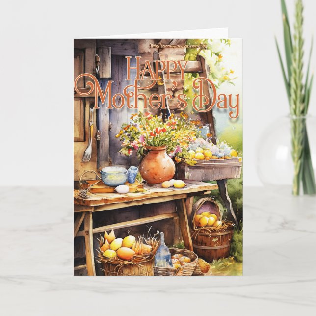 Cartão de Saudação de Dia de as mães Feliz - Banco (Frente)