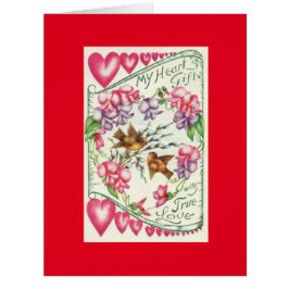 Cartão de Saudação de Dia de os namorados Vintage