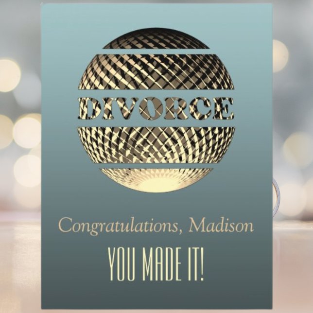 Cartão de saudação de divórcio ouro platina (Criador carregado)