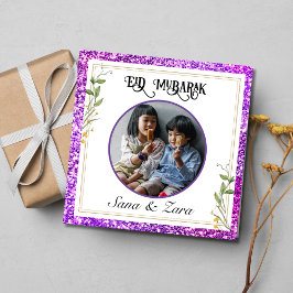 Cartão de Saudação de Eid para Fotografia Roxa Mod
