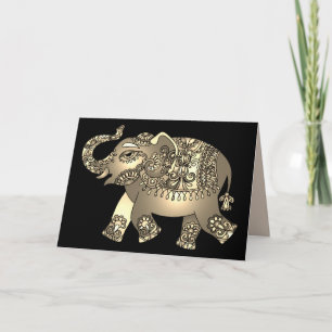 cartão de saudação de elefante ornamental