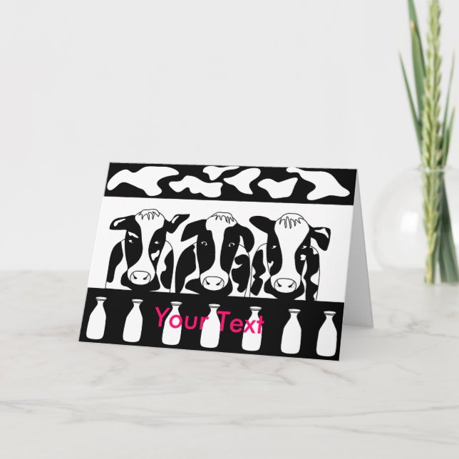 Cartão de saudação de empresa de vaca (Frente)