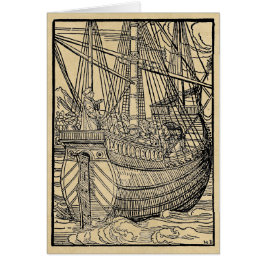Cartão de Saudação de Entrega à Vela Galleon
