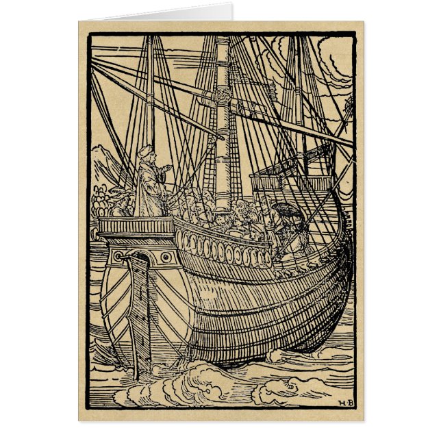 Cartão de Saudação de Entrega à Vela Galleon (Frente)