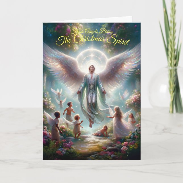 Cartão de Saudação de Espírito de Natal Dobrado (Frente)