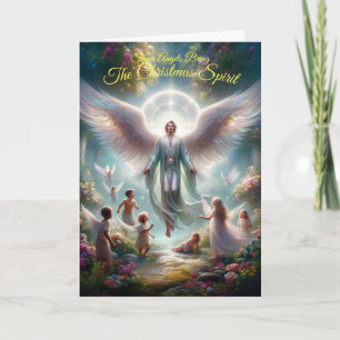 Cartão de Saudação de Espírito de Natal Dobrado