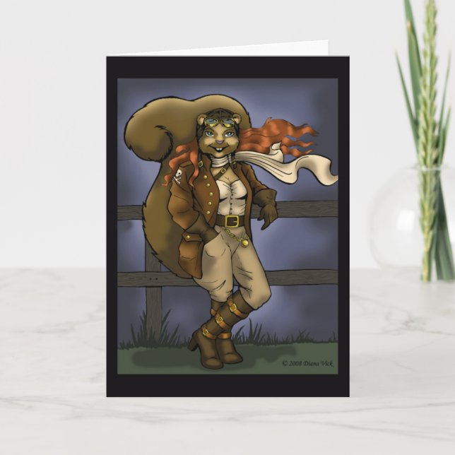 Cartão de Saudação de Esquilo Voador (Frente)