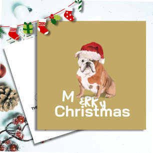Cartão de Saudação de Feliz de Cães Touro de Natal