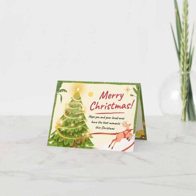 Cartão de Saudação de Feliz Natal Elegante (Frente)