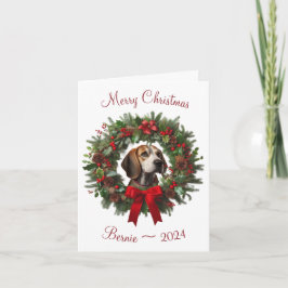 Cartão de Saudação de Feliz Natal para Beagle Pers