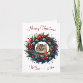 Cartão de Saudação de Feliz Natal para Gato Person