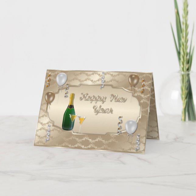 Cartão de saudação de felizes anos novos (Frente)