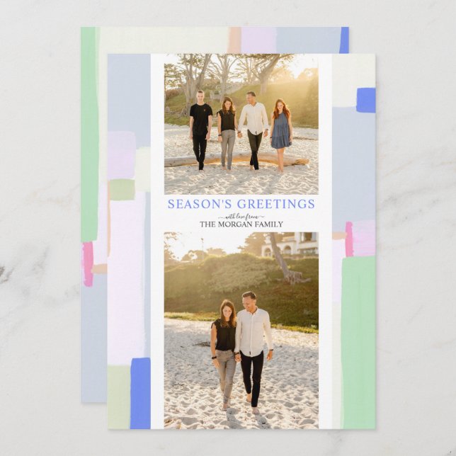 Cartão de Saudação de Feriado de Natal de Arte Col (Frente/Verso)