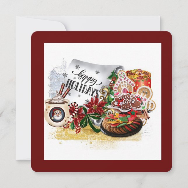 Cartão de saudação de feriados felizes (Frente)