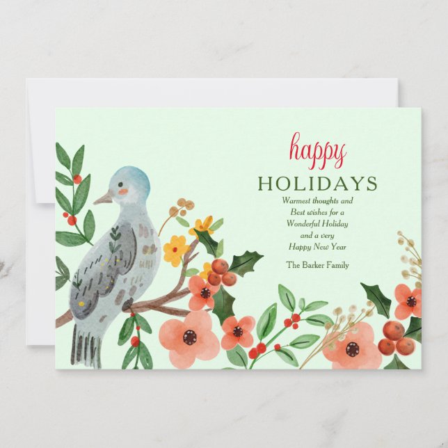 Cartão de Saudação de Feriados Felizes (Frente)