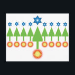 Cartão de Saudação de Feriados Felizes - Hanukkah<br><div class="desc">Conhece pessoas que celebram um pouco de tudo? Este cartão mostra uma floresta de Árvores de Férias; sacudir-o (de cabeça para baixo) e mostra as velas da menorah de Chanucá. Deixe seus amigos escolherem qual maneira exibir. O cartão é bonito - e apropriado - para cristãos ou judeus. (Minha família...</div>
