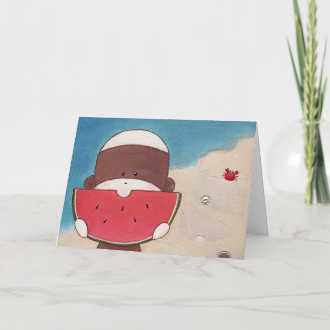 Cartão de Saudação de Férias de Verão (Frente)