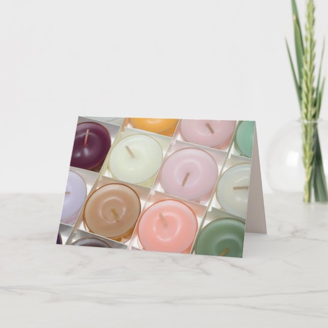 cartão de saudação de festa com velas (Frente)