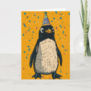 Cartão de saudação de Festa de aniversário pinguim