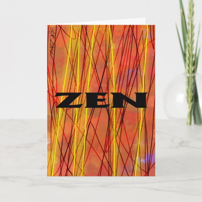 Cartão de saudação de fio preto Zen (Frente)