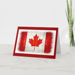 Cartão de saudação de Flag Canadense Maple Leaf l'