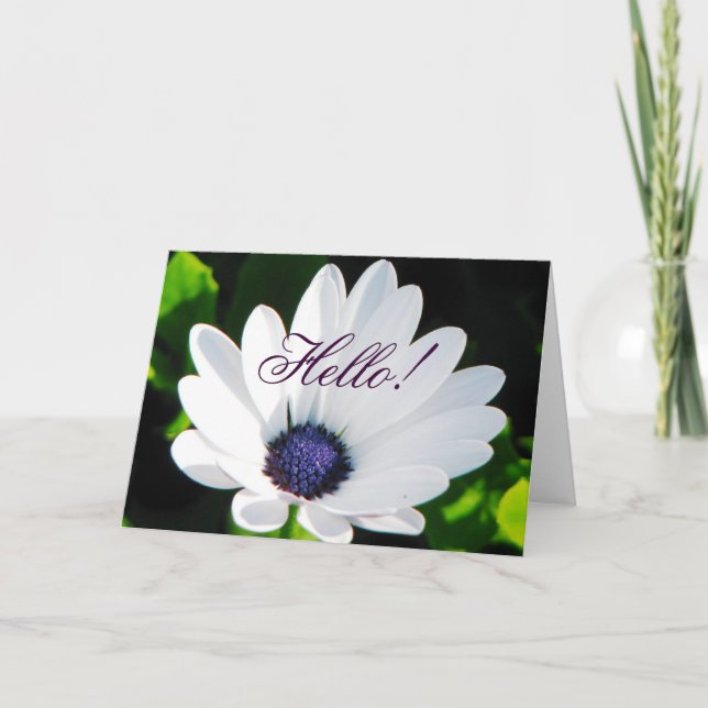 Cartão de saudação de Flor Branco (Frente)