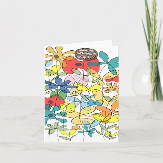 Cartão de saudação de Flor - Colagem (Frente)