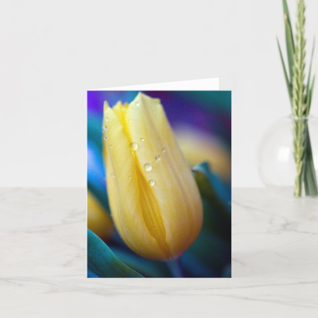 Cartão de saudação de flor de tulipa amarela (Frente)