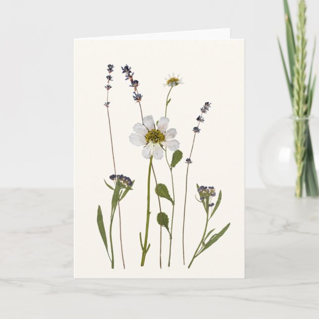 Cartão de Saudação de Flor Prensada (Frente)