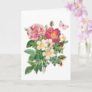 Cartão de Saudação de Flores Antigas
