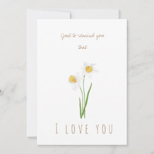 cartão de saudação de flores de narciso branco aqu