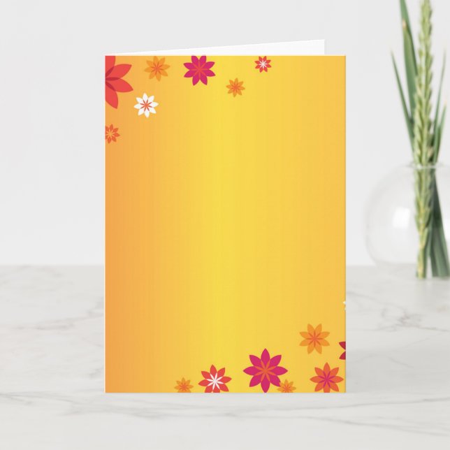 Cartão de Saudação de Flores Laranja (Frente)