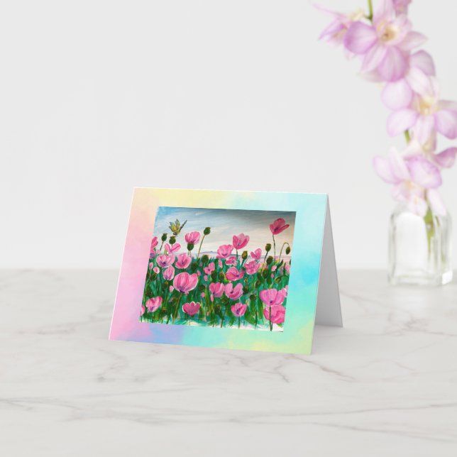 Cartão de Saudação de Flores Rosa Dobrado (Orquídea)