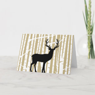 Cartão de Saudação de Floresta de Árvore de Birch