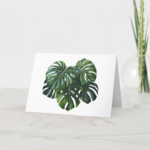 Cartão de Saudação de Foliagem Monstera Tropical