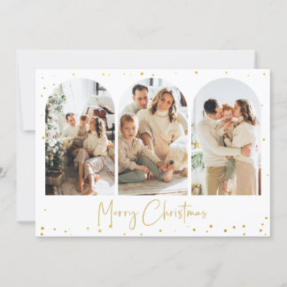 Cartão de Saudação de Foto de Natal com Arch Doura
