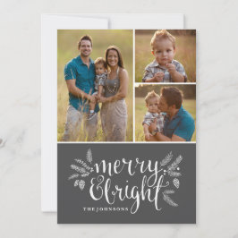 Cartão de Saudação de Foto de Natal - Feliz e Bril