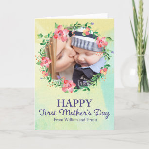 Cartão de Saudação de Foto do Primeiro Dia de as m