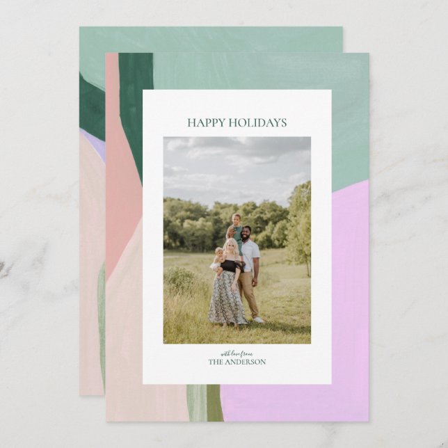 Cartão de Saudação de Foto Feriado de Natal (Frente/Verso)