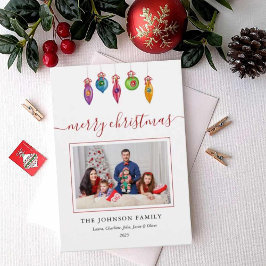 Cartão de saudação de fotos de Enfeites de natal c