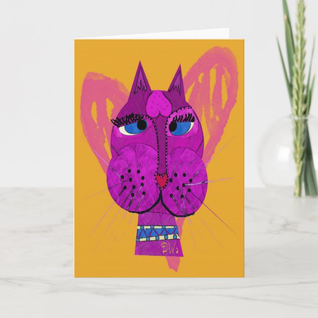 Cartão de saudação de Gatinho Diva (Frente)