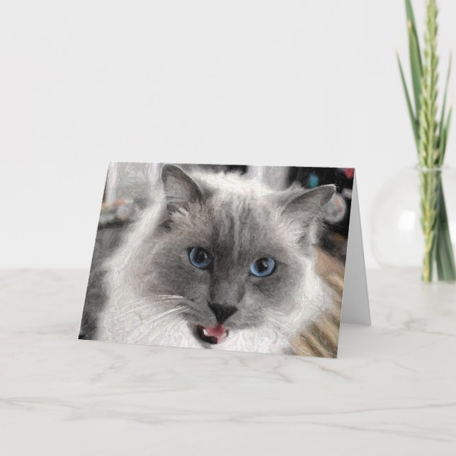 Cartão de saudação de gato (Frente)