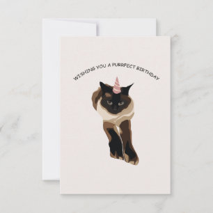 Cartão de saudação de gato de aniversário