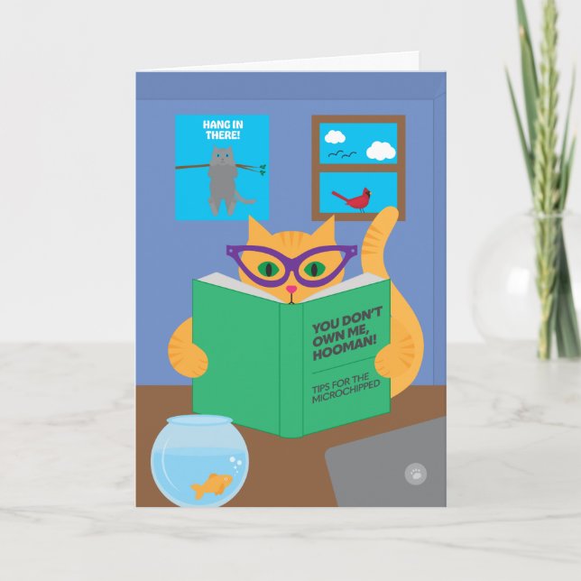 Cartão de Saudação de Gato de Quarentena (Frente)